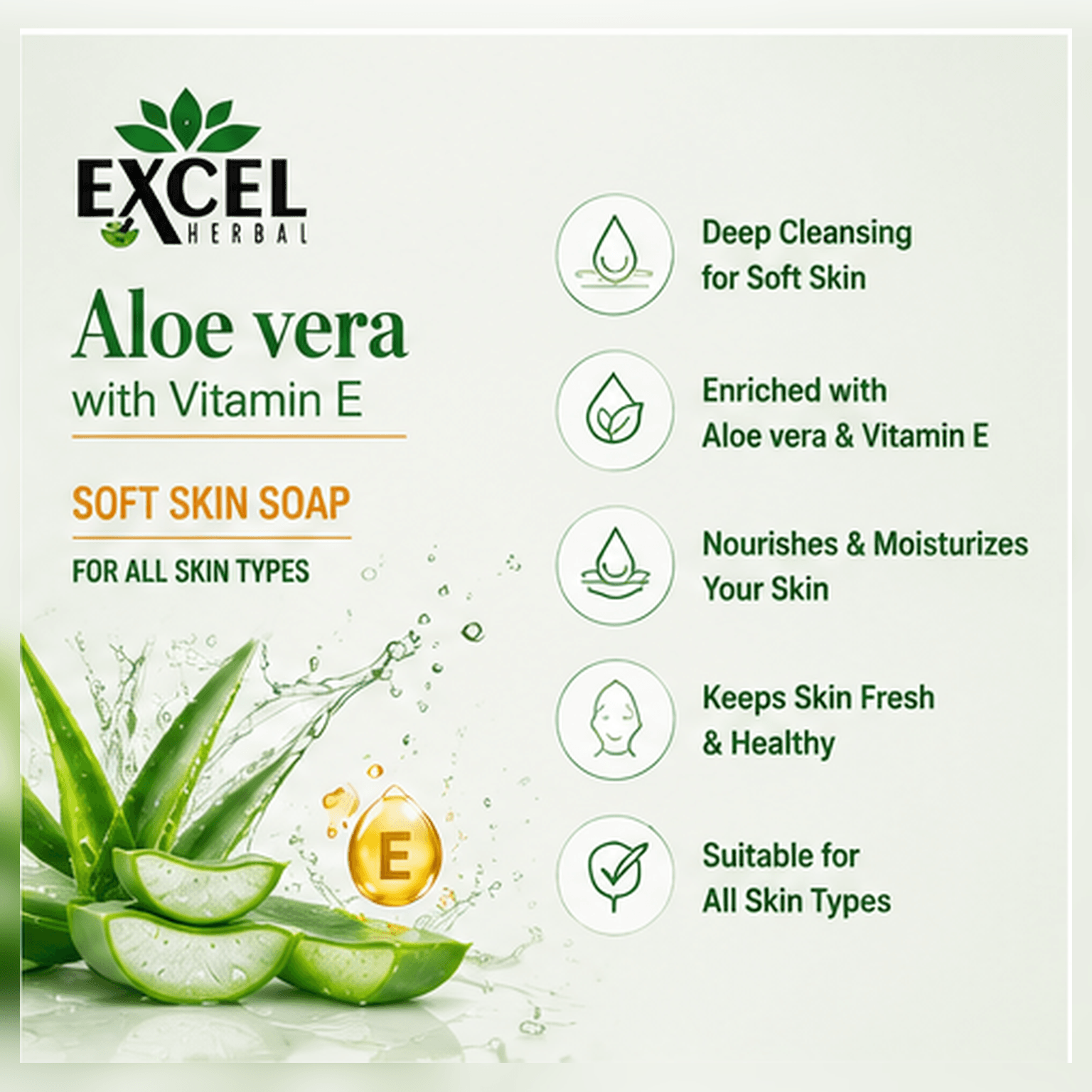 Excel Herbal Aloe Vera Soap (4 Pcs Set) - Image 3
