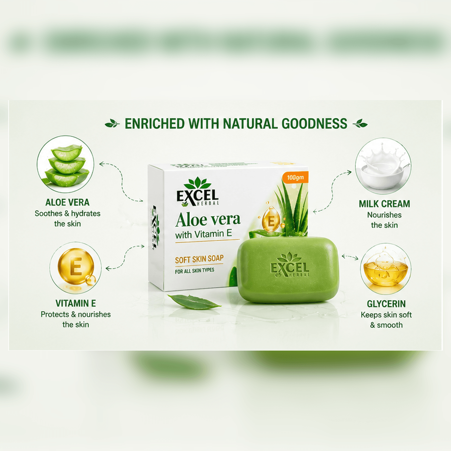 Excel Herbal Aloe Vera Soap (4 Pcs Set) - Image 4