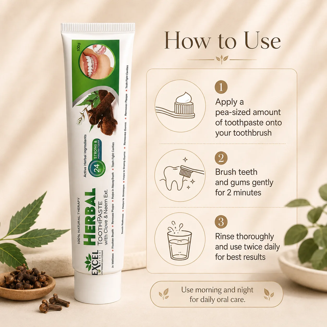 Excel Herbal Neem Toothpaste (3 pcs ) - Image 4