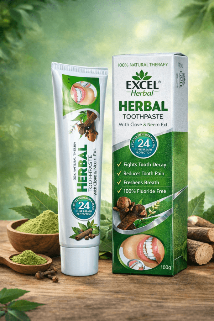 Excel Herbal Toothpaste with natural ingredients