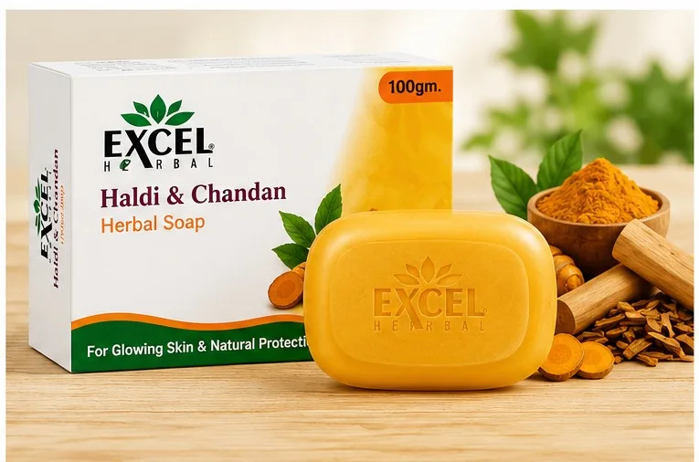 Excel Herbal Haldi Chandan Soap (4 Pcs Set) - Image 2
