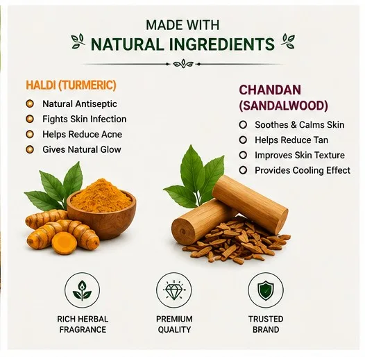 Excel Herbal Haldi Chandan Soap (4 Pcs Set) - Image 3